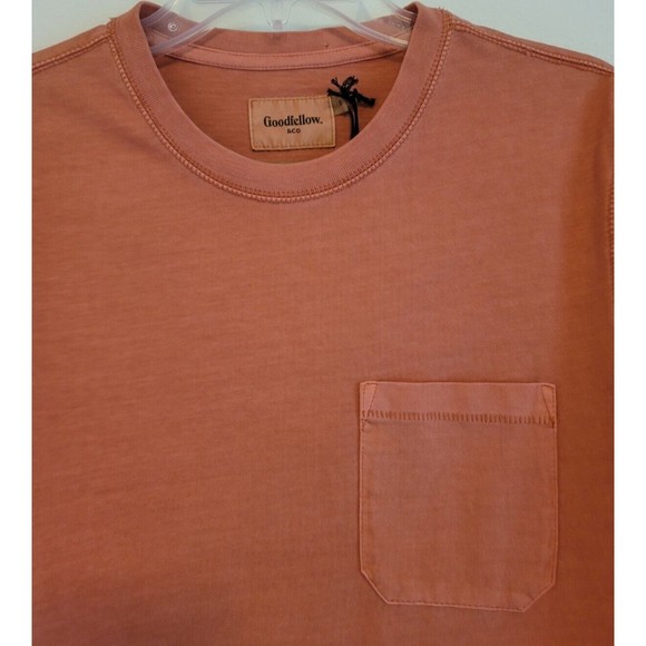 Goodfellow Mens Size S Long Sleeve Crewneck T-Shirt with Pocket Thick Cotton - Picture 2 of 11